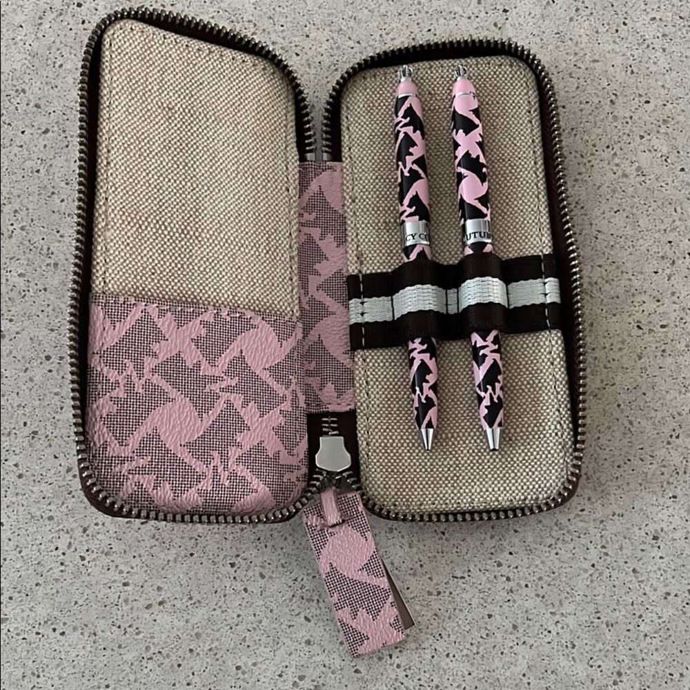 Pink and Black Pen Set with Case